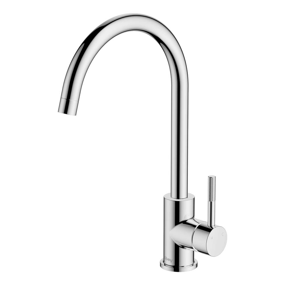 Abey Lucia Knurled Handle Goose Sidelever Mixer Lead Free