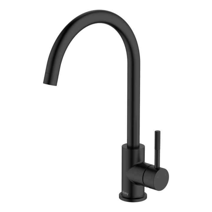 Abey Lucia Knurled Handle Goose Sidelever Mixer Lead Free
