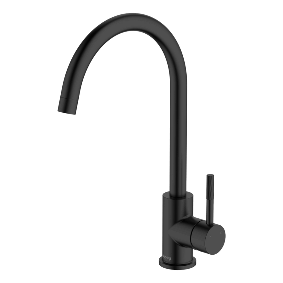 Abey Lucia Knurled Handle Goose Sidelever Mixer Lead Free