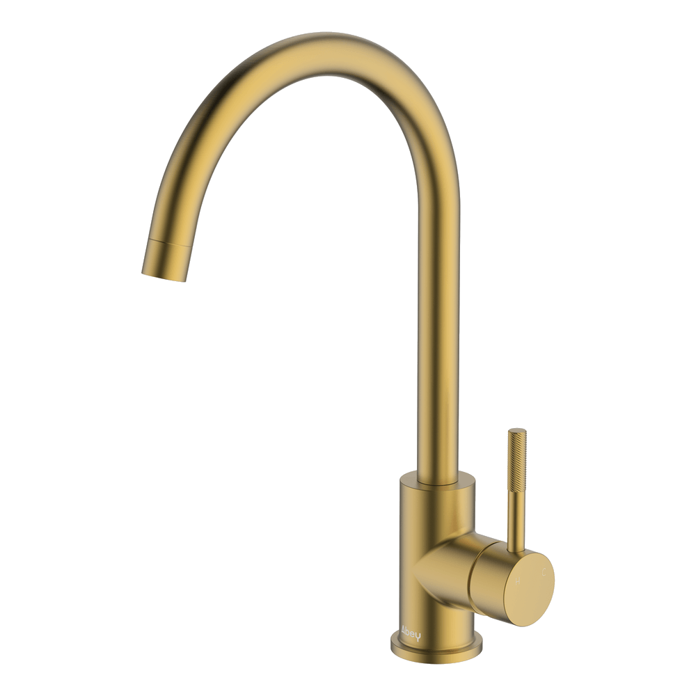 Abey Lucia Knurled Handle Goose Sidelever Mixer Lead Free