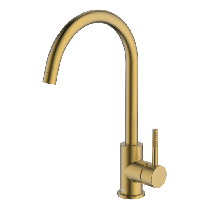 Abey Lucia Knurled Handle Goose Sidelever Mixer Lead Free