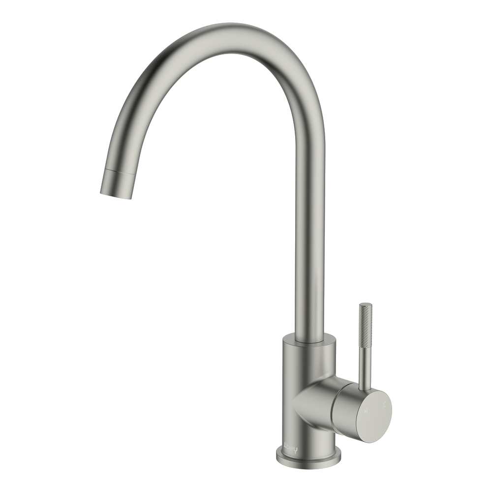 Abey Lucia Knurled Handle Goose Sidelever Mixer Lead Free