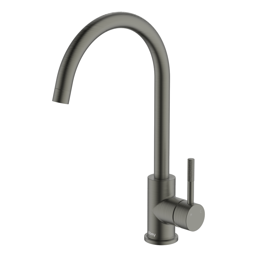 Abey Lucia Knurled Handle Goose Sidelever Mixer Lead Free