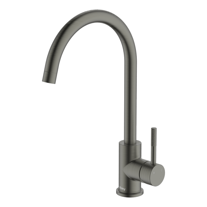 Abey Lucia Knurled Handle Goose Sidelever Mixer Lead Free
