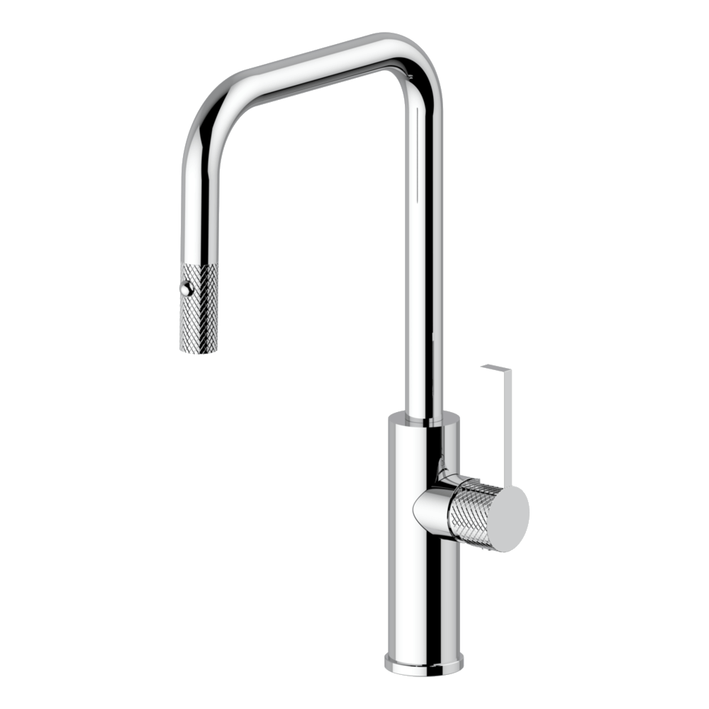 Abey Luz Industrial Pull Out Kitchen Mixer Dual Spray Lead Free