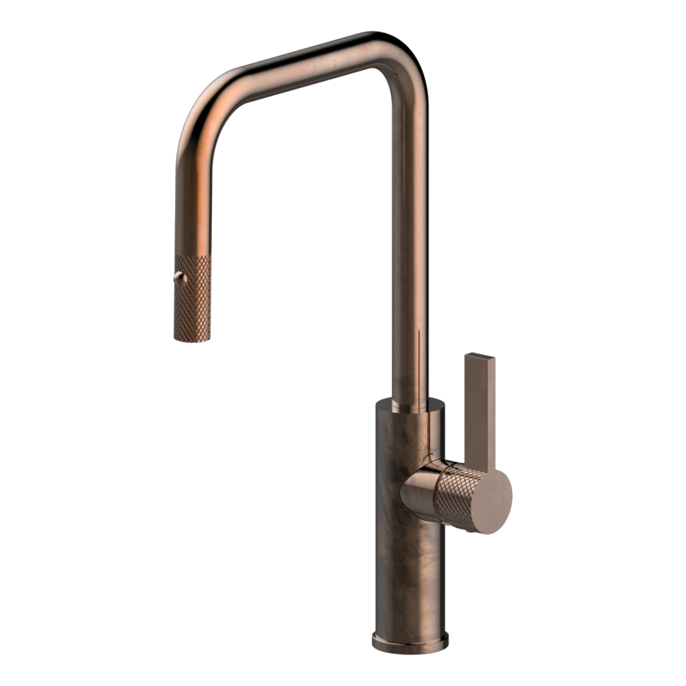 Abey Luz Industrial Pull Out Kitchen Mixer Dual Spray Lead Free