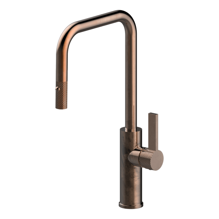 Abey Luz Industrial Pull Out Kitchen Mixer Dual Spray Lead Free