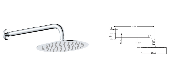 Fienza Kaya Shower Arm Set Gun Metal