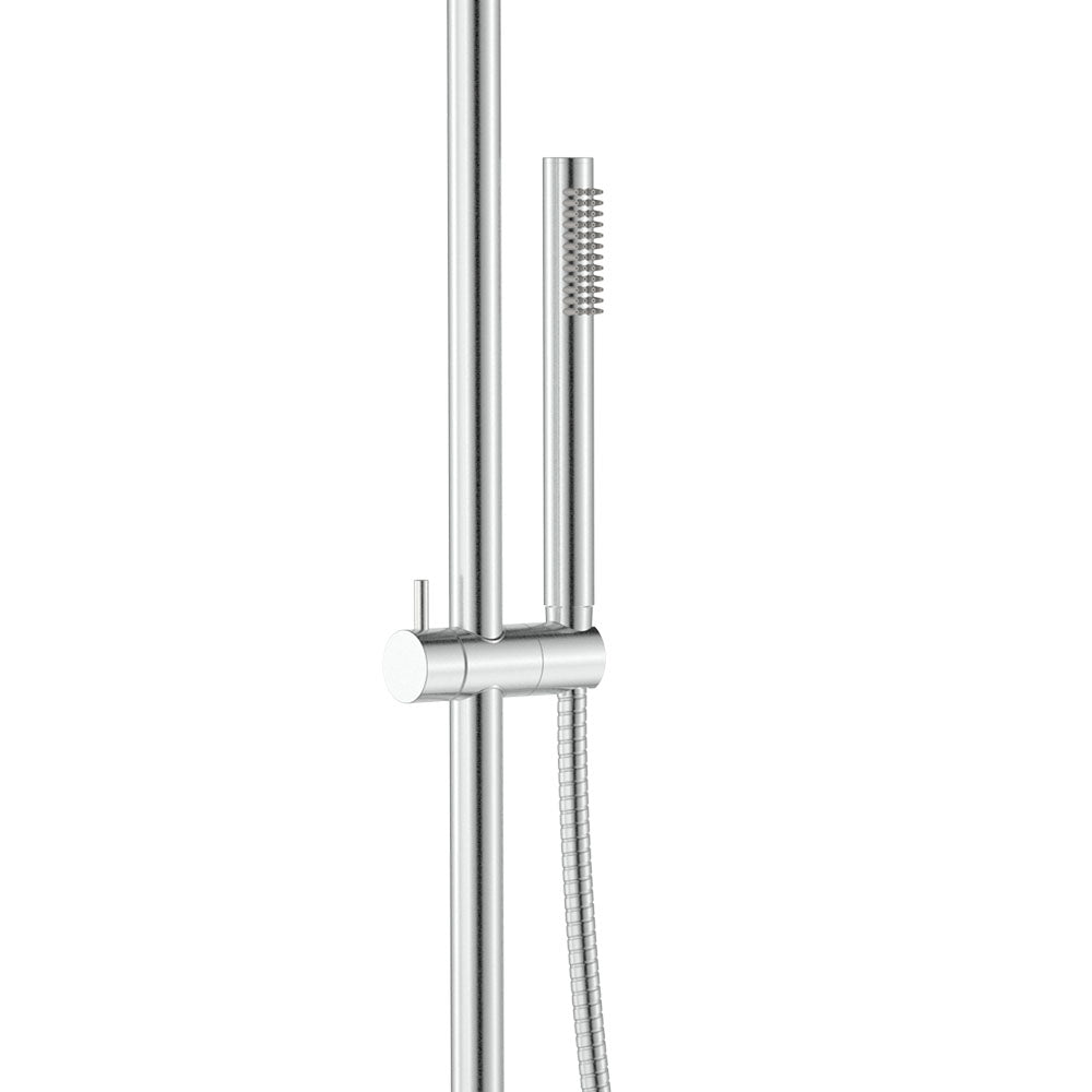 Fienza Kaya Wall Mounted Outdoor Twin Shower, Brushed Stainless Steel