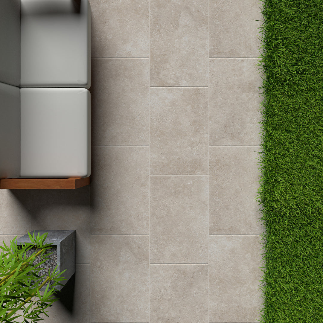 Cantal Almond Italian Made Intrernal/External French Pattern Matt Porcelain Tiles