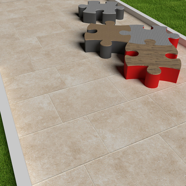 Cantal Almond Italian Made Intrernal/External French Pattern Matt Porcelain Tiles
