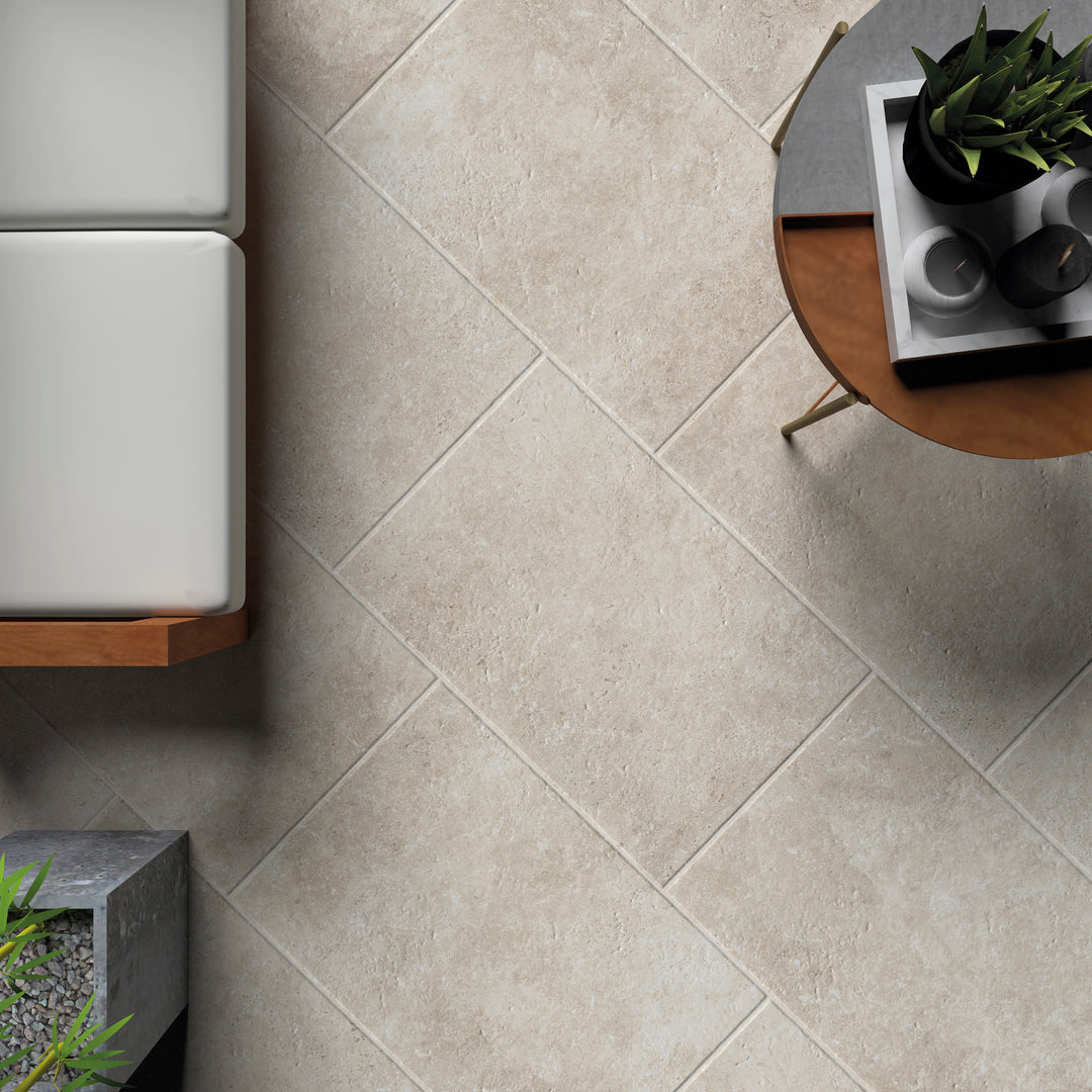 Cantal Almond Italian Made Intrernal/External French Pattern Matt Porcelain Tiles