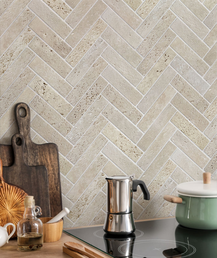 Apollo Collection Natural Stone Tumbled Subways 50x200mm