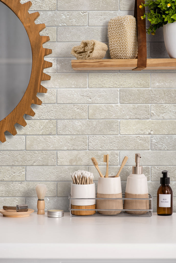 Apollo Collection Natural Stone Tumbled Subways 50x200mm