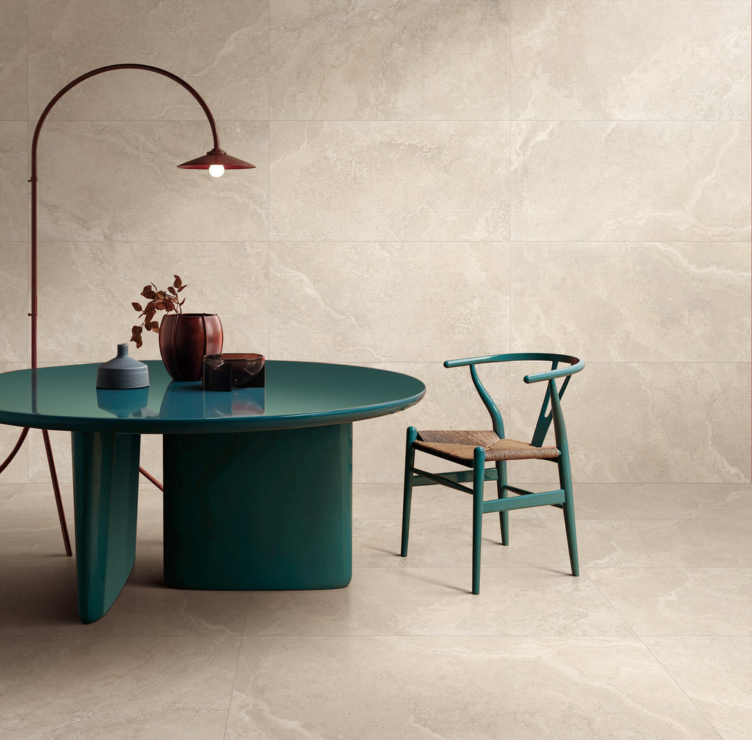 Crown Travertine Beige Glazed Porcelain Collection