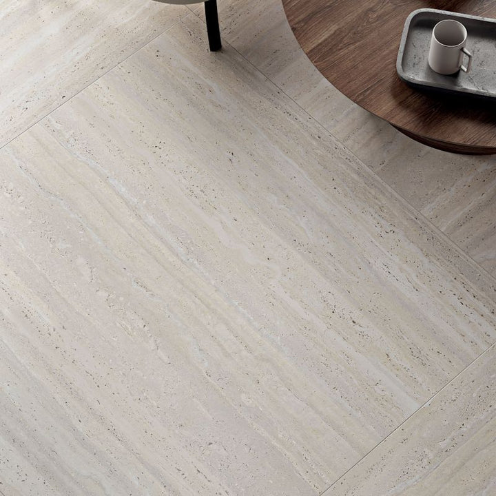 Travertine Avorio Bianco Italian Porcelain Tile 600x1200