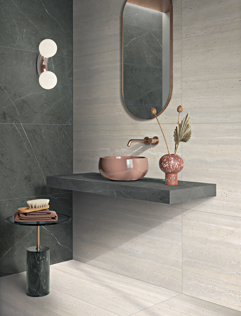 Travertine Avorio Bianco Italian Porcelain Tile 600x1200
