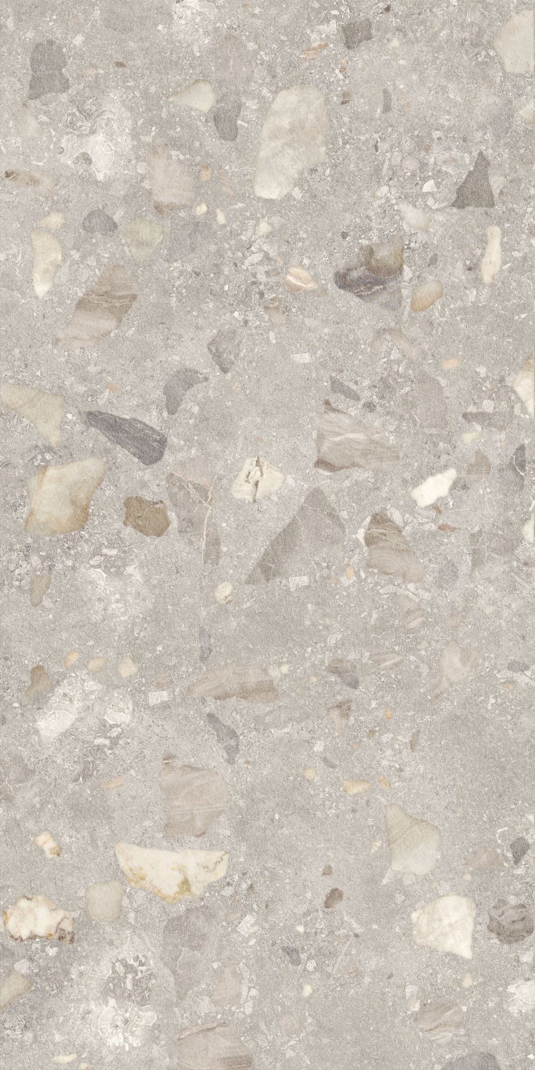 Luna Collection Stone &amp; Terrazzo Look Porcelain Tiles - Grey