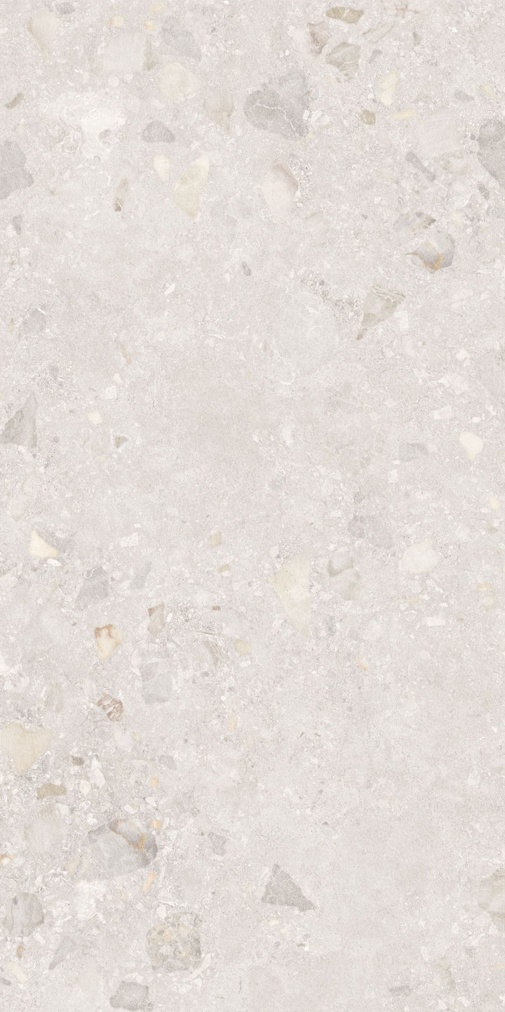 Luna Collection Stone &amp; Terrazzo Look Porcelain Tiles - White