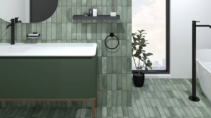 The Volterra Collection Spanish Porcelain Subway and Square Tiles