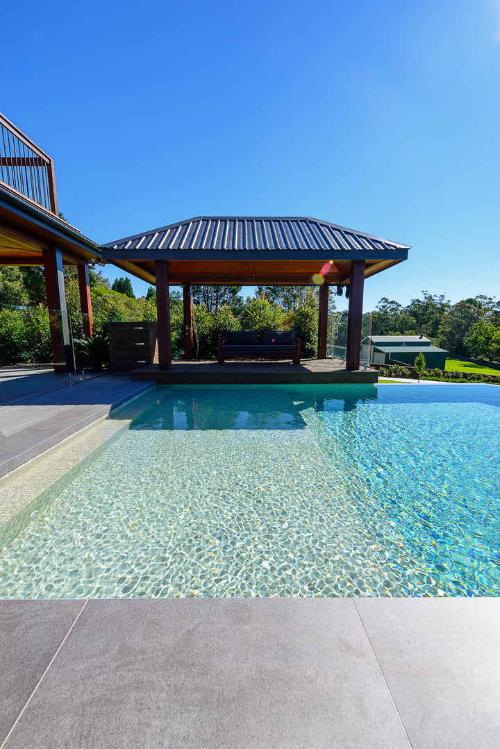 The Ezarri Zen Ash Pool Tile Collection