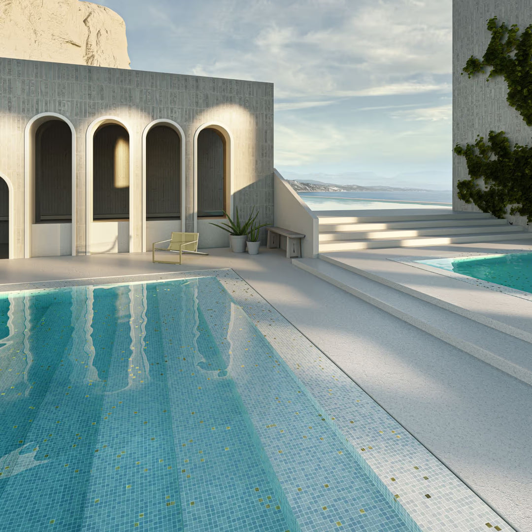 The Ezarri Gold Perla 25 Pool Tile
