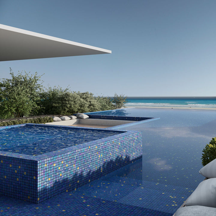 The Ezarri Gold Ocean 25 Pool Tile
