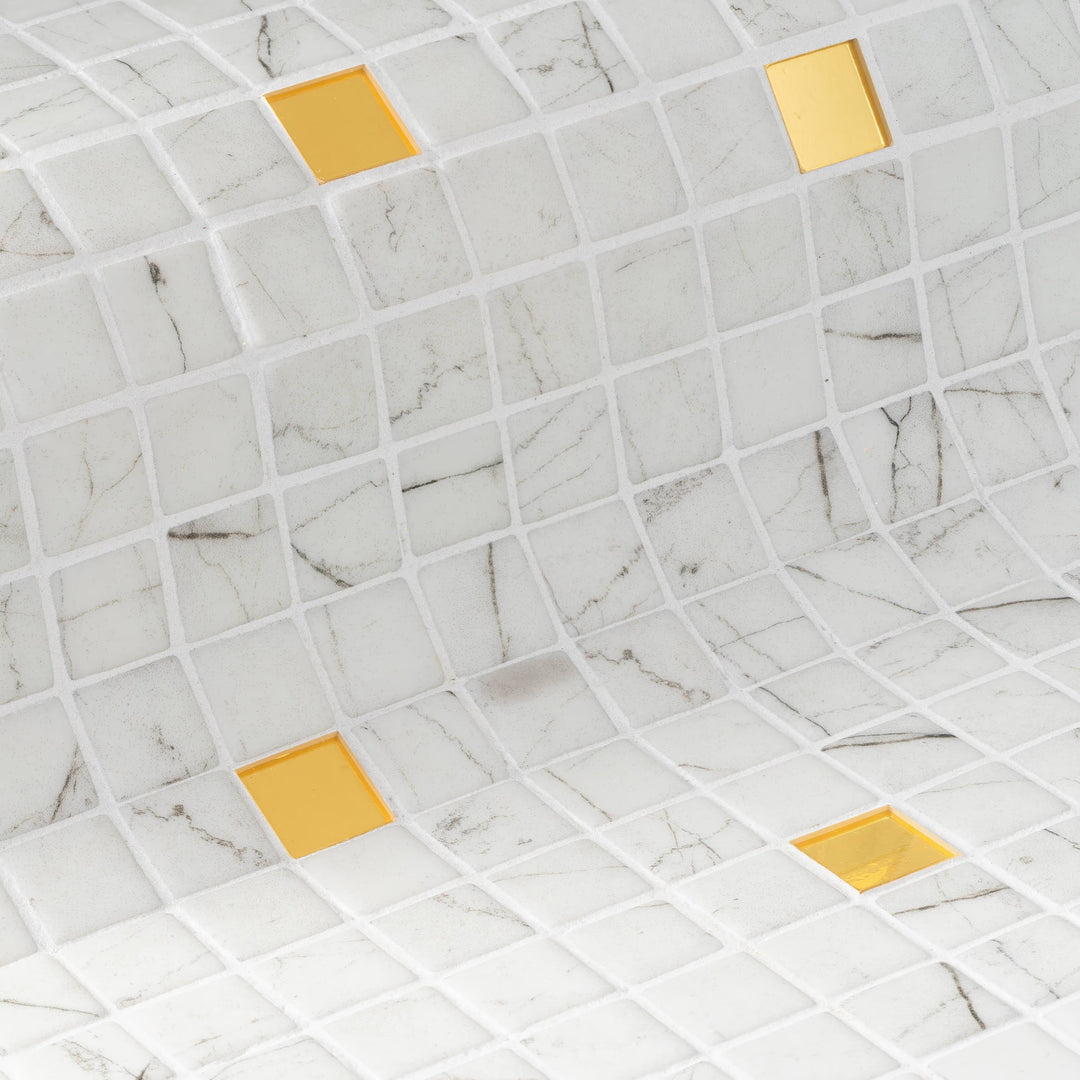 The Ezarri Gold Carrara 25 Pool Tile