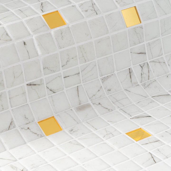 The Ezarri Gold Carrara 25 Pool Tile