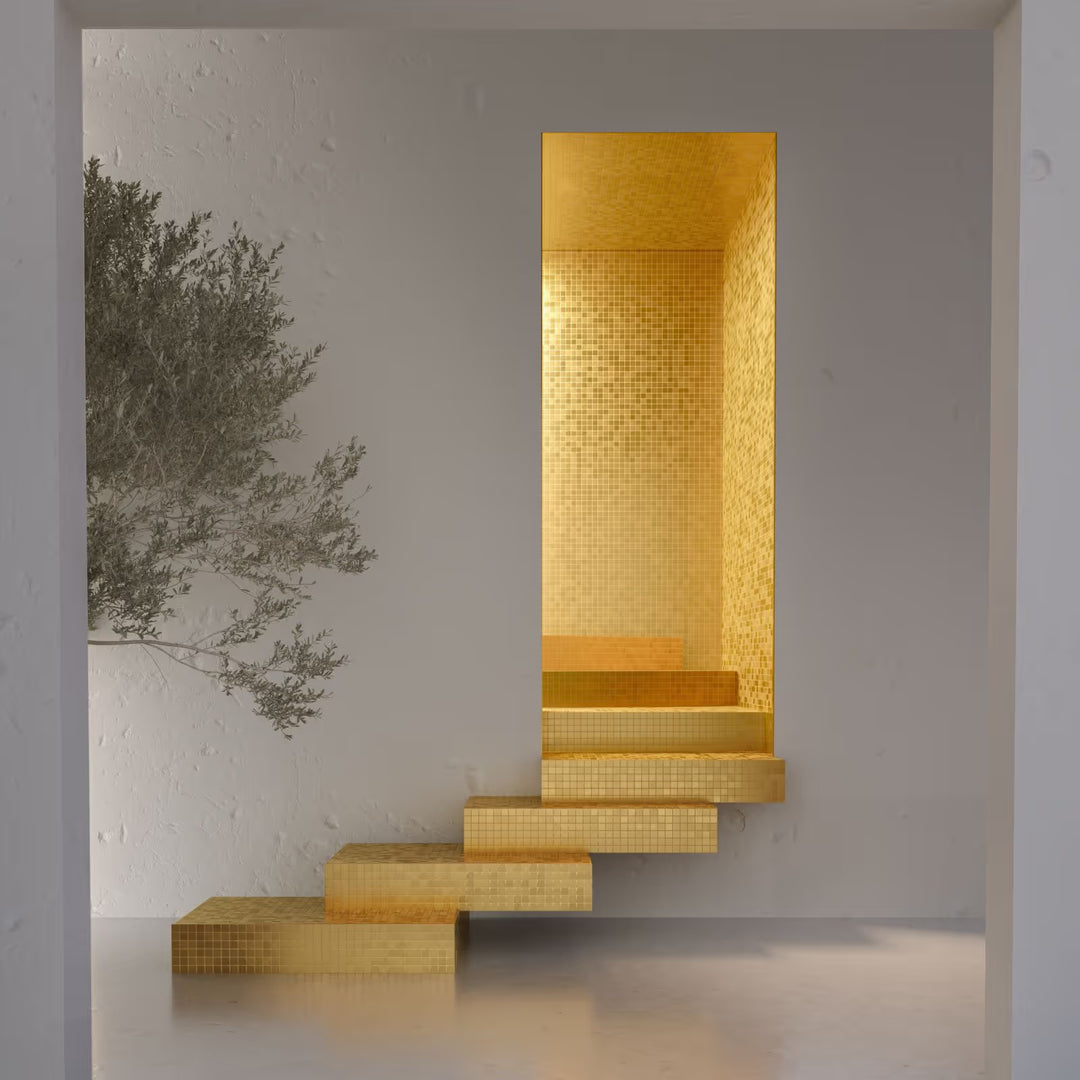 The Ezarri Gold 25 Mosaic Tile