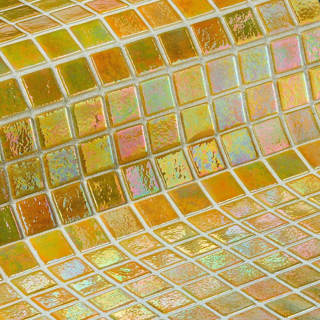 The Ezarri Iris Amber Pool Tile Collection