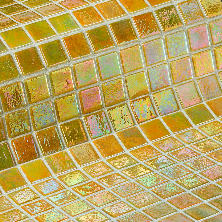 The Ezarri Iris Amber Pool Tile Collection