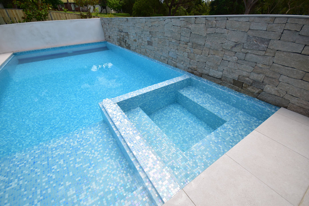 The Ezarri Iris Mix Sky Pool Tile