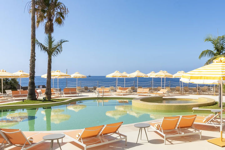 The Ezarri Iris Amber Pool Tile Collection