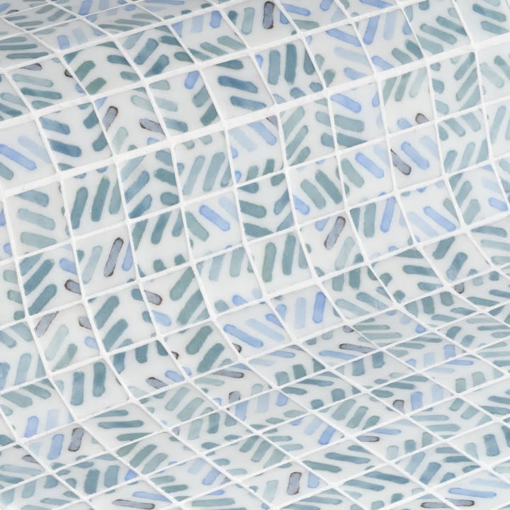 The Ezarri Aquarelle Strokes Pool Tile Collection