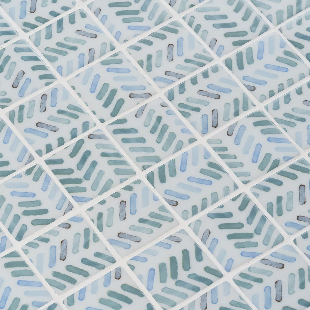 The Ezarri Aquarelle Strokes Pool Tile Collection