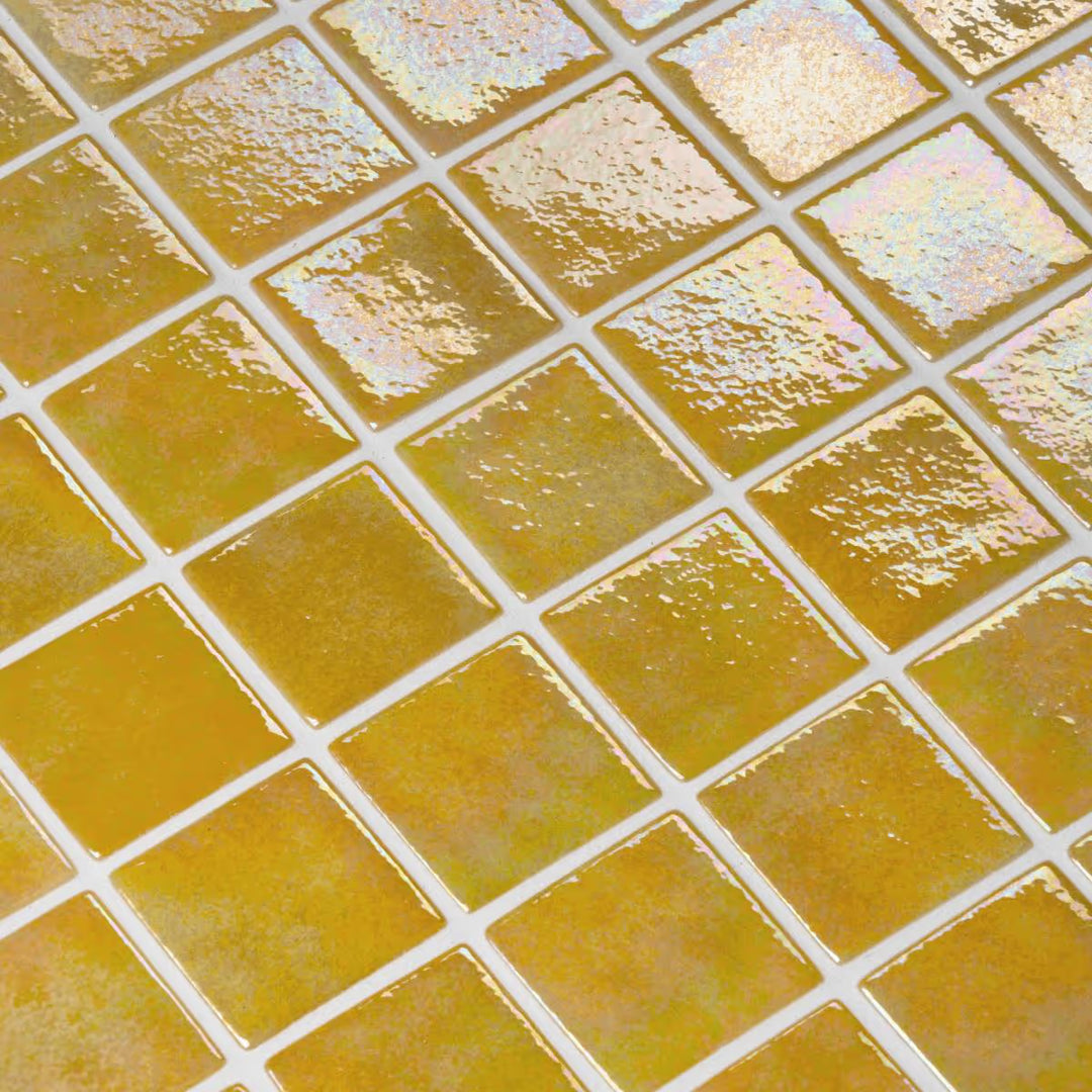 The Ezarri Iris Amber Pool Tile Collection