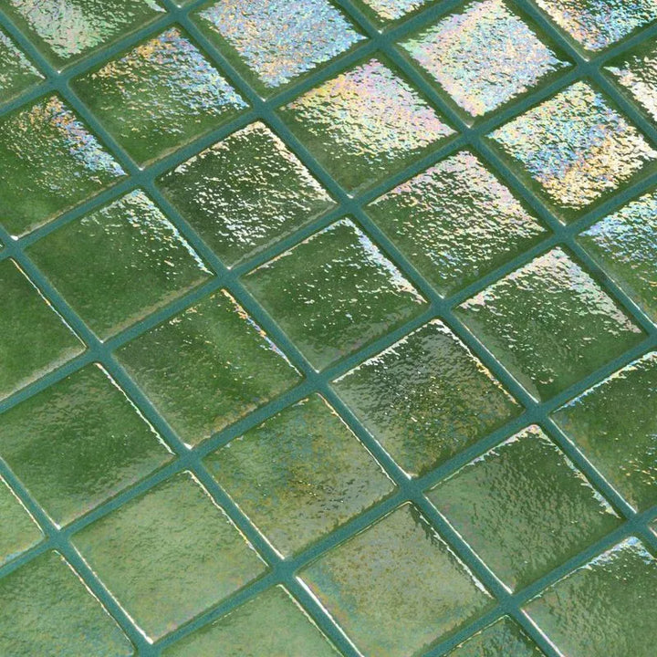 The Ezarri Iris Green Pearl Pool Tile Collection