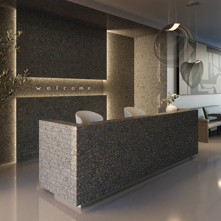 The Ezarri Terrazzo Grey Pool Tile Collection, view 4