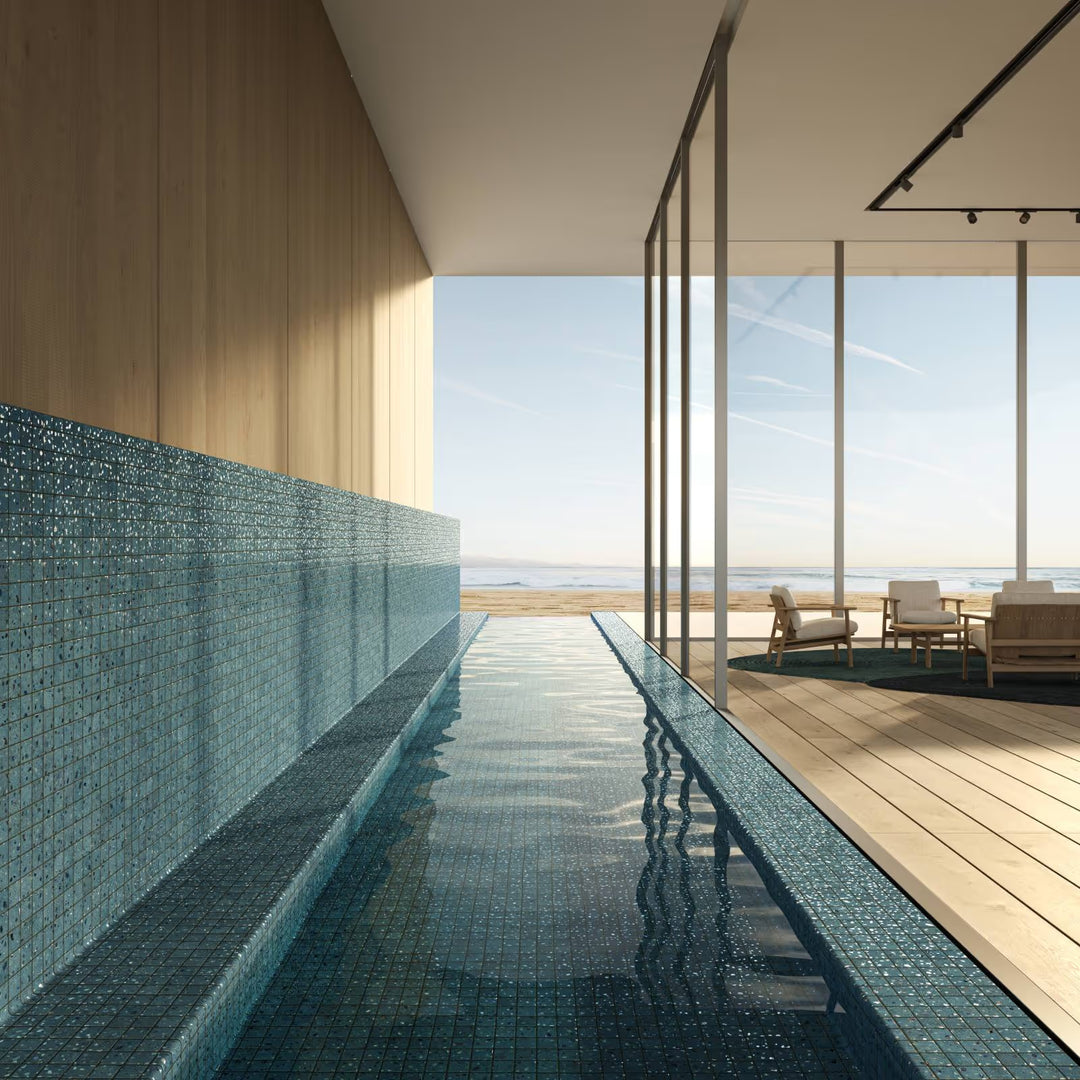 The Ezarri Terrazzo Teal Pool Tile Collection, view 2