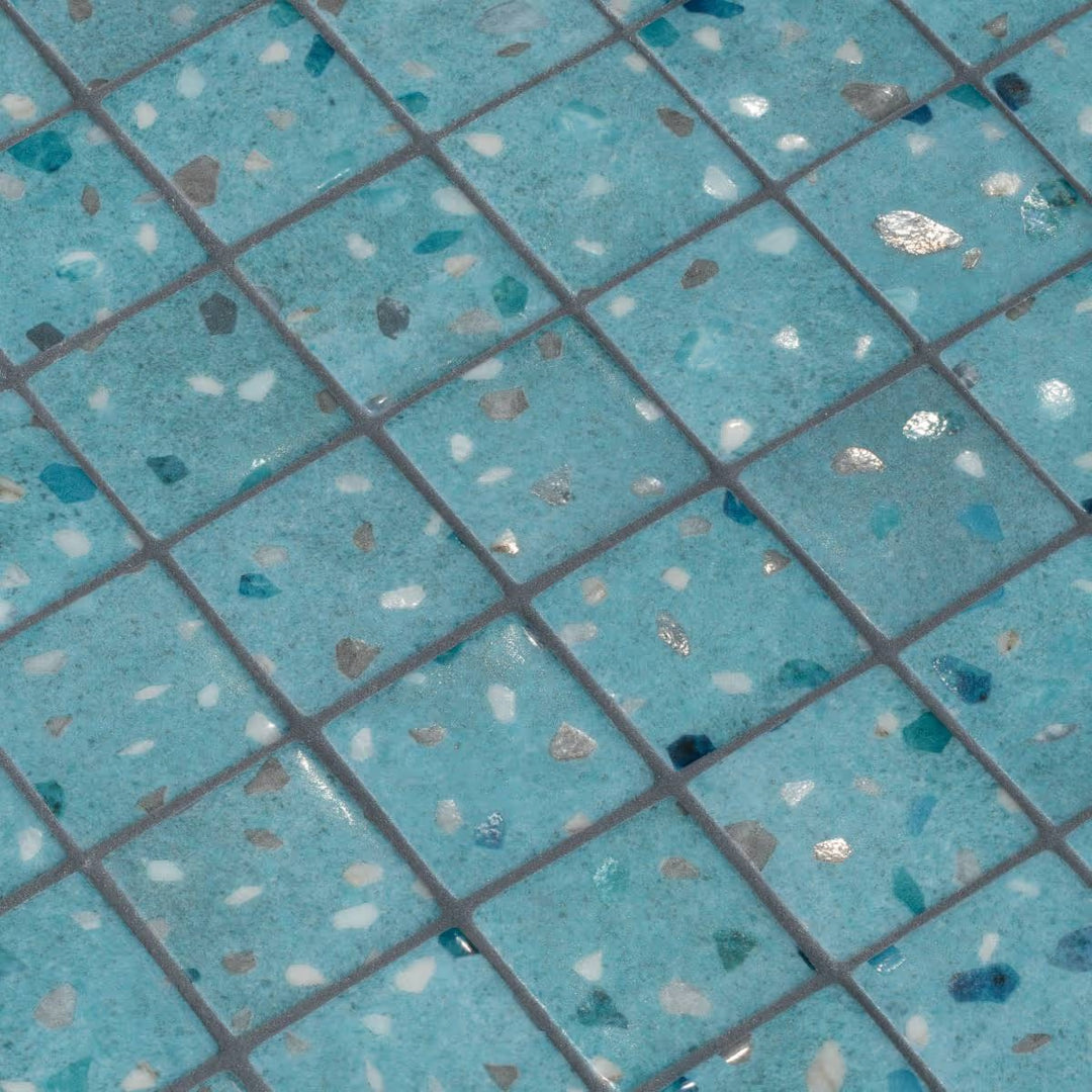 The Ezarri Terrazzo Teal Pool Tile Collection, view 3