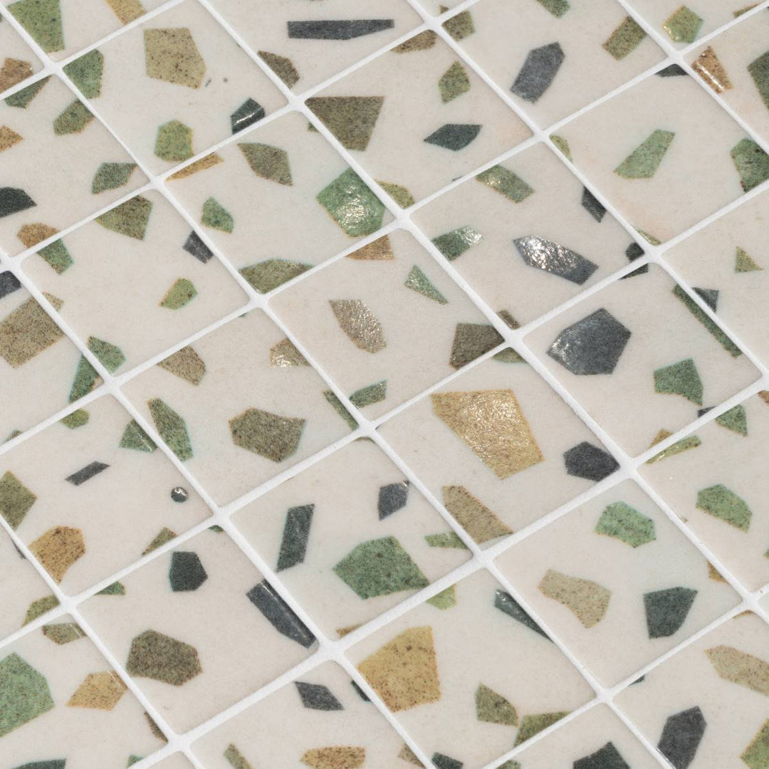 The Ezarri Terrazzo Greenery Pool Tile Collection, view 3