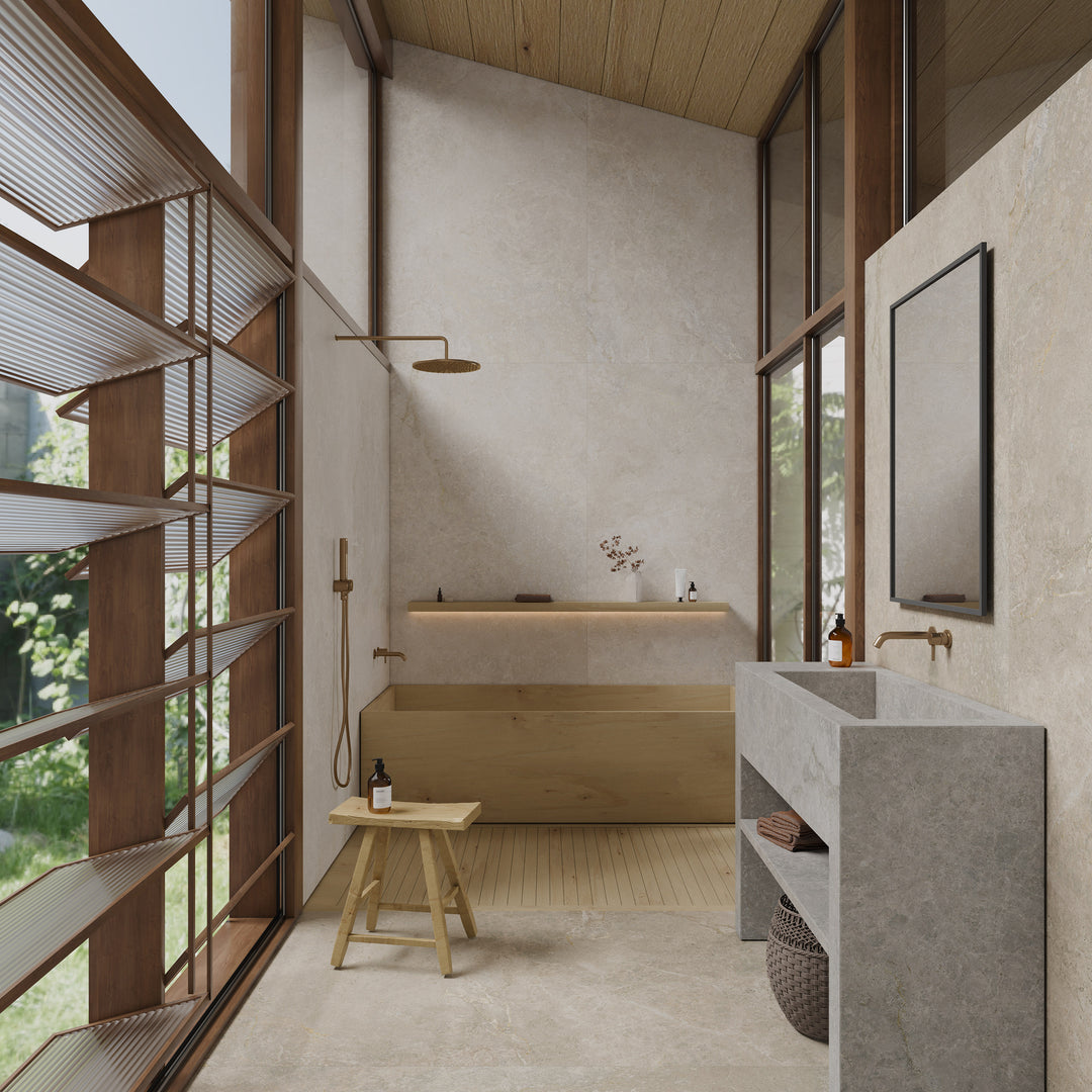 Atlantic Tundra Collection Beige Porcelain Tiles