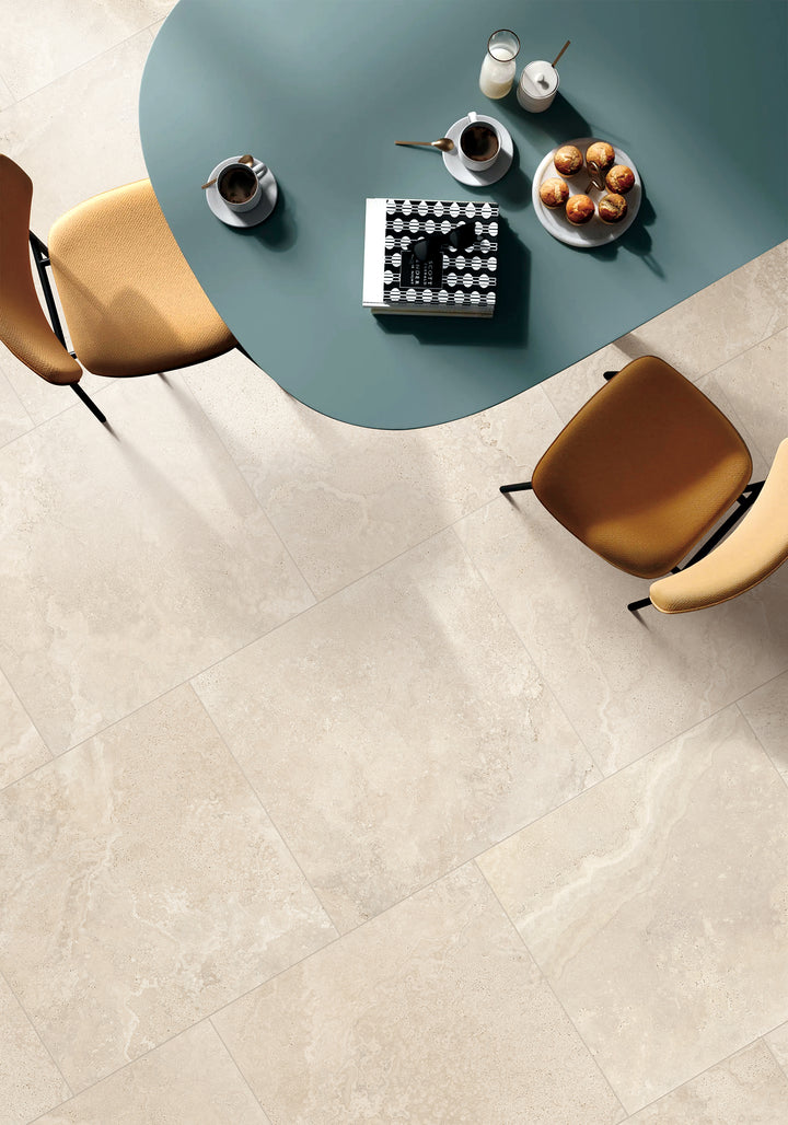 Crown Travertine Beige Glazed Porcelain Collection