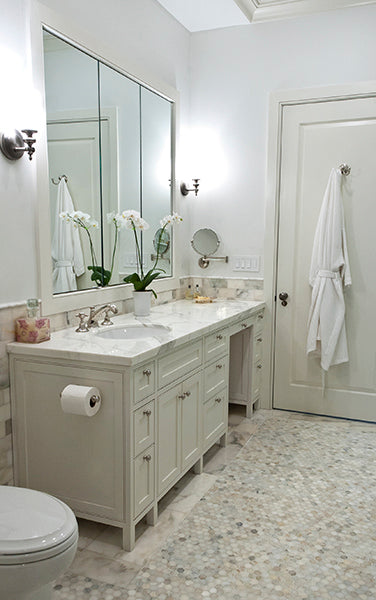 Calacatta Gold Marble Honed Penny Round Mosaic