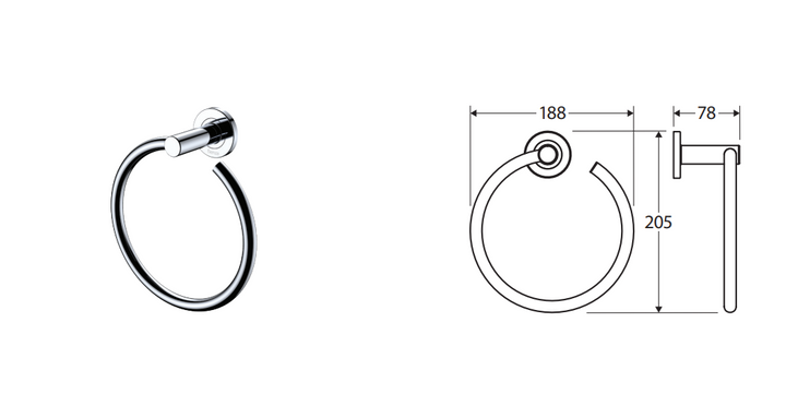 Fienza Kaya Hand Towel Ring, Urban Brass