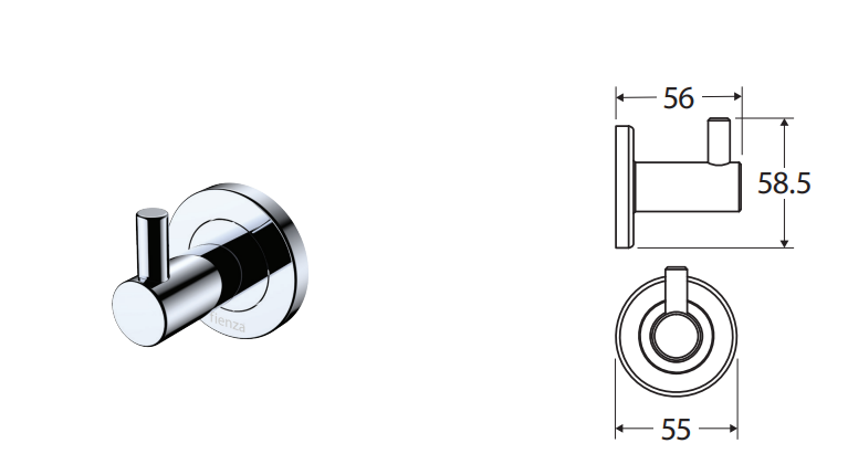 Fienza Kaya Robe Hook, Brushed Copper