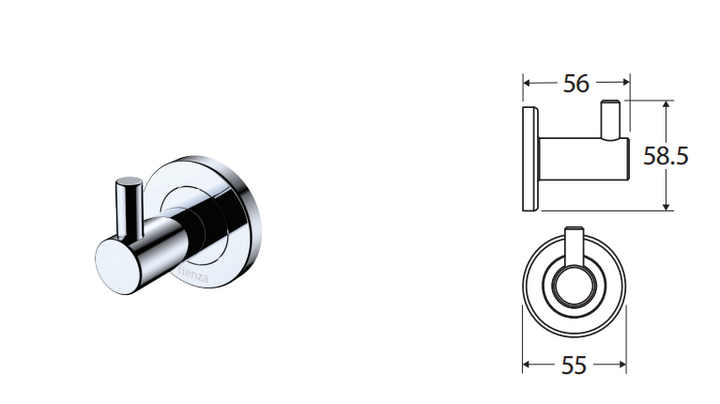 Fienza Kaya Robe Hook, Brushed Copper