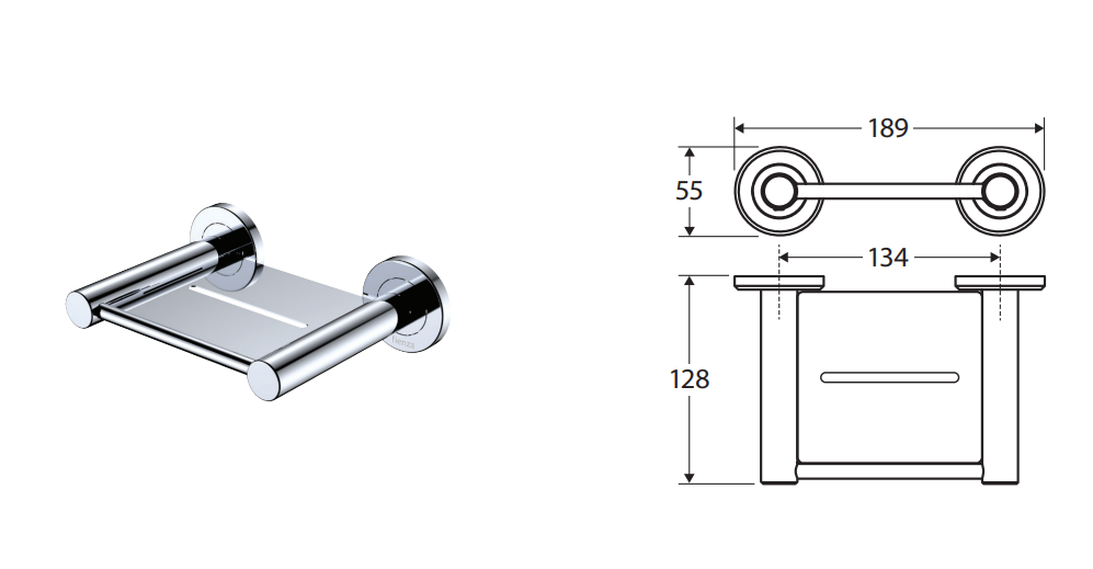 Fienza Kaya Soap Shelf, Brushed Nickel