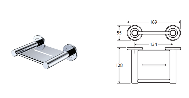 Fienza Kaya Soap Shelf, Brushed Nickel